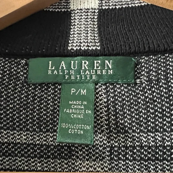 SOLD Ralph Lauren petite size Medium black and white plaid jacket - Picture 6 of 6